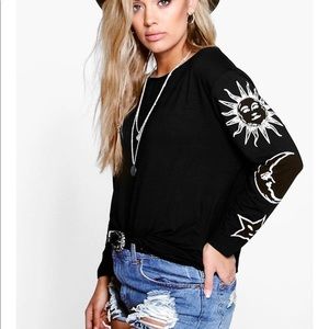 Boohoo Plus Sun + Moon oversized t-shirt